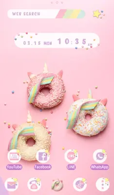 Unicorn Donuts Theme android App screenshot 0