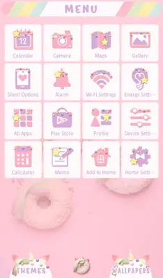 Unicorn Donuts Theme android App screenshot 3