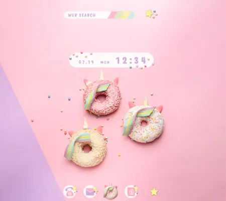 Unicorn Donuts Theme android App screenshot 4